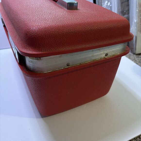 Rare Samsonite Saturn Carry On Hard Luggage Red Retro Beautiful Trendy - Picture 5 of 14